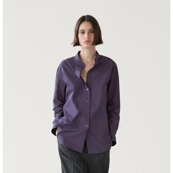 Massimo Dutti Womens Button Shirt Blouse XS Poplin Long Sleeve 5134/792 NWT